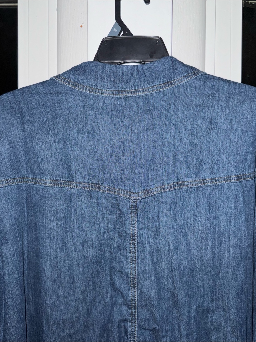 Sofia by Sofia Vergara Women's L Denim Boyfriend Shirt Oversized Long Sleeve Blu - Picture 12 of 14